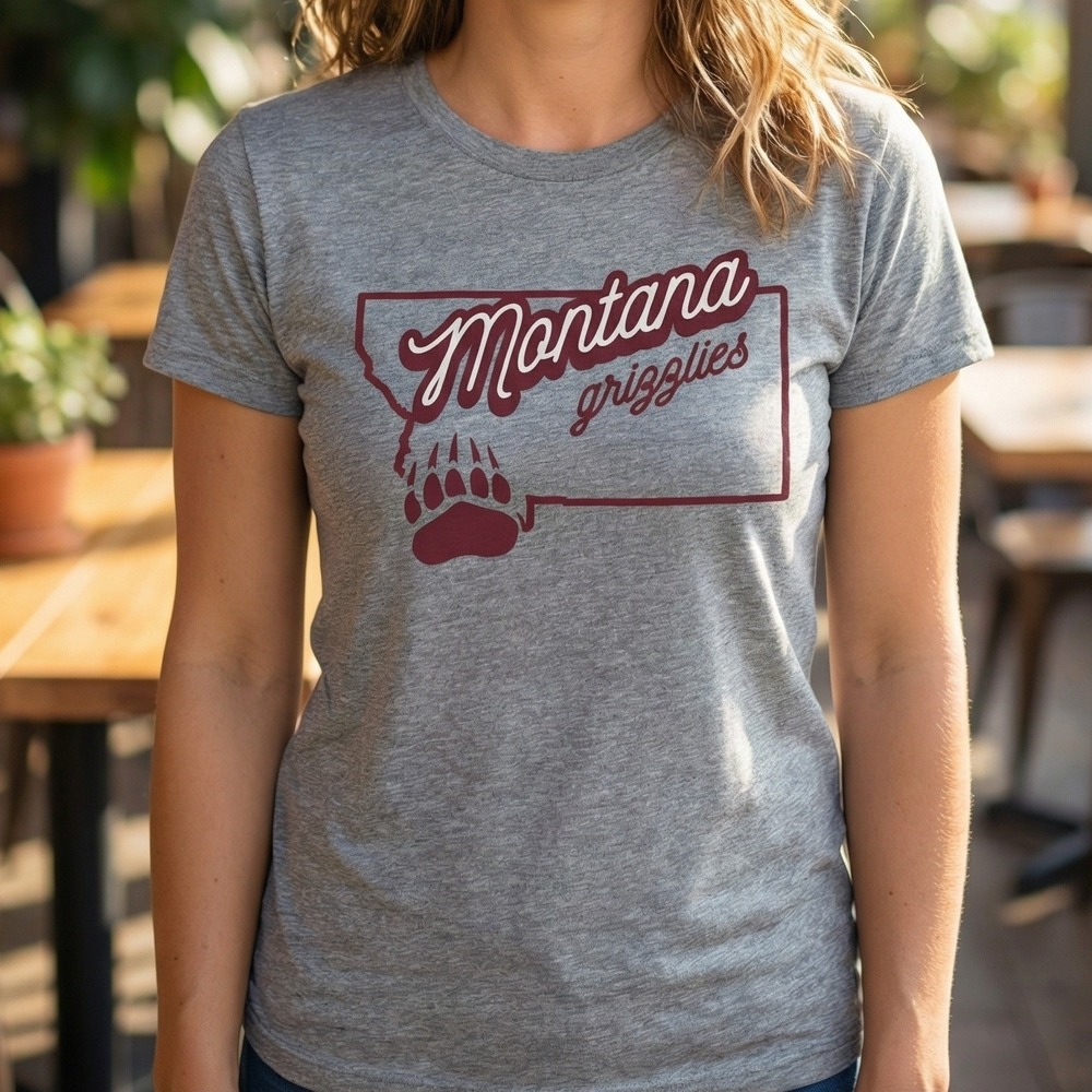 Rivalry Threads Montana Grizzlies Heather Grey Graphic T-Shirt Missoula UM Griz